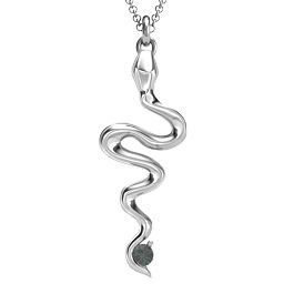 Snake Pendant in 925 Sterling Silver with Alexandrite