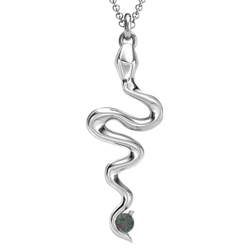 Snake Pendant – Sterling Silver with Alexandrite