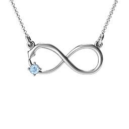Snake Infinity Pendant in 925 Sterling Silver with Aquamarine
