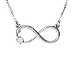 Snake Infinity Pendant in 925 Sterling Silver with Opal