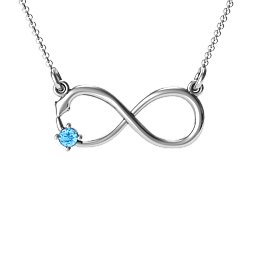 Snake Infinity Pendant in 925 Sterling Silver with Blue Topaz