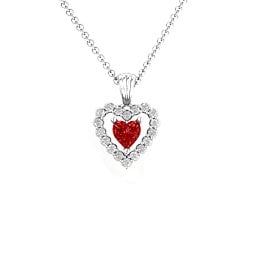 Heart in Heart Halo Pendant