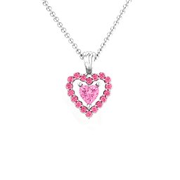 Heart in Heart Halo Pendant