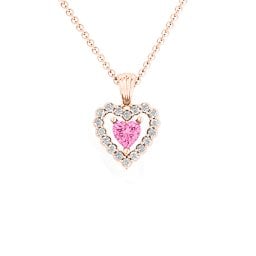 Heart in Heart Halo Pendant