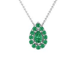 Pear Shape Halo Slide Pendant