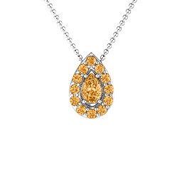 Pear Shape Halo Slide Pendant