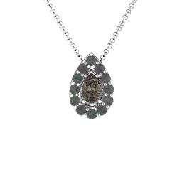 Pear Shape Halo Slide Pendant