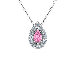 Pear Shape Halo Slide Pendant