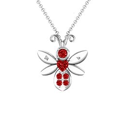 To Bee in Love Pendant in 925 Sterling Silver with Garnet