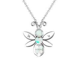 To Bee in Love Pendant in 925 Sterling Silver with Opal