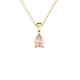 Elegant Pear Stone Pendant in 18K Gold Plated Silver with Morganite