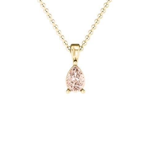 Elegant Pear Stone Pendant – 18K Gold Plated Silver with Morganite