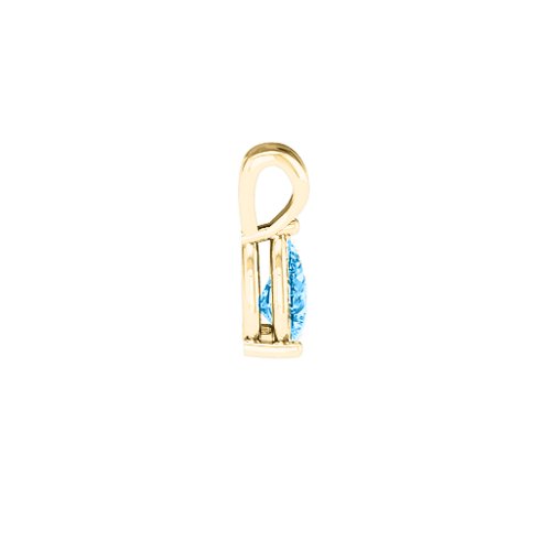 Elegant Pear Stone Pendant – 18K Gold Plated Silver with Blue Topaz
