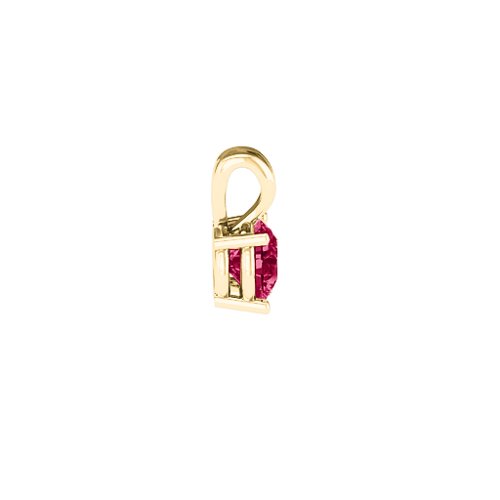 Elegant Round Stone Pendant – 18K Gold Plated Silver with Ruby