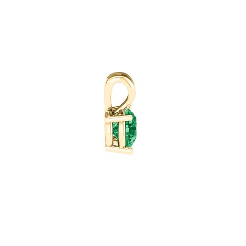Elegant Round Stone Pendant – 18K Gold Plated Silver with Emerald