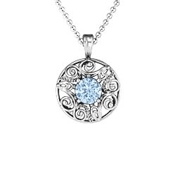 Burst of Joy Pendant in 925 Sterling Silver with Aquamarine