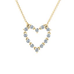 Glistening Heart Pendant in 9K Solid Yellow Gold