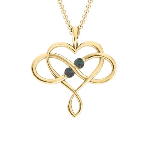 Soul Mates Infinity Birthstone Pendant – 18K Gold Plated Silver with Alexandrite