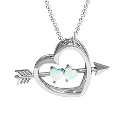 Meant to Be 3-D Pendant in 925 Sterling Silver with Opal