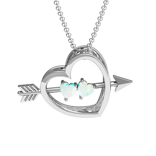 Meant to Be 3-D Pendant – Sterling Silver with Opal
