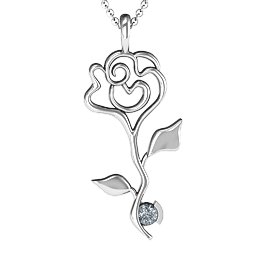 Enchanted Rose Pendant in 925 Sterling Silver