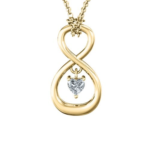 Dangling Heart Infinity Pendant