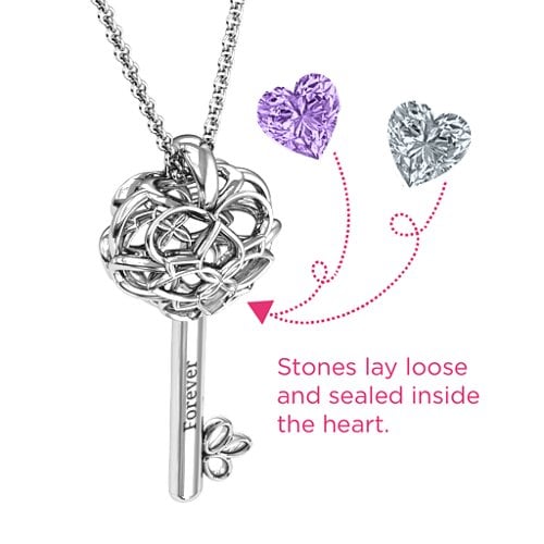 “Beautiful Blossoms” Caged Key Pendant