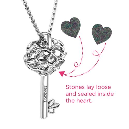 “Beautiful Blossoms” Caged Key Pendant – Sterling Silver with Alexandrite
