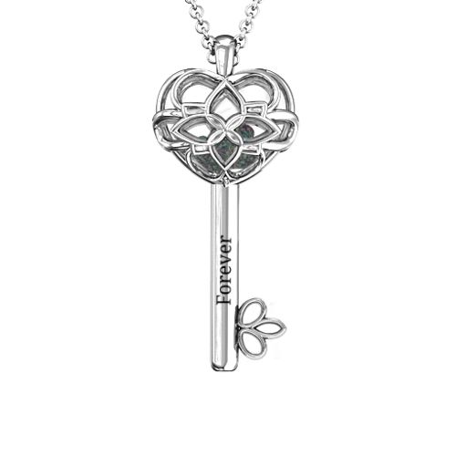 “Beautiful Blossoms” Caged Key Pendant – Sterling Silver with Alexandrite