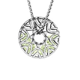 Endless Love Caged Stones Pendant in 925 Sterling Silver with Peridot