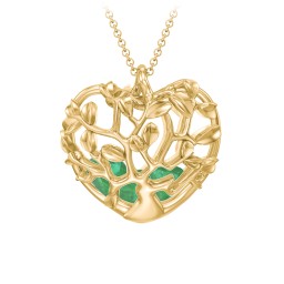 Family Tree Caged Heart Pendant