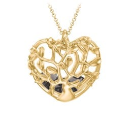 Family Tree Caged Heart Pendant