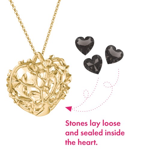 Family Tree Caged Heart Pendant