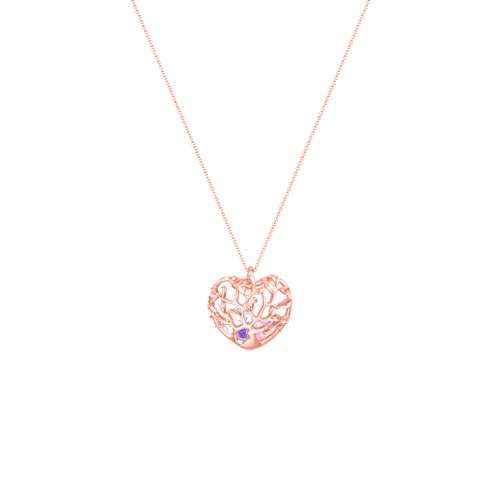 Family Tree Caged Heart Pendant