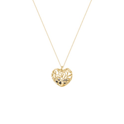 Family Tree Caged Heart Pendant