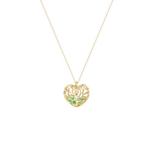 Family Tree Caged Heart Pendant