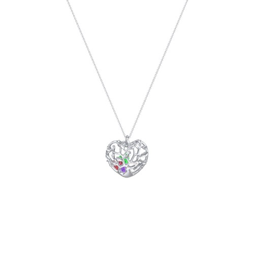Family Tree Caged Heart Pendant