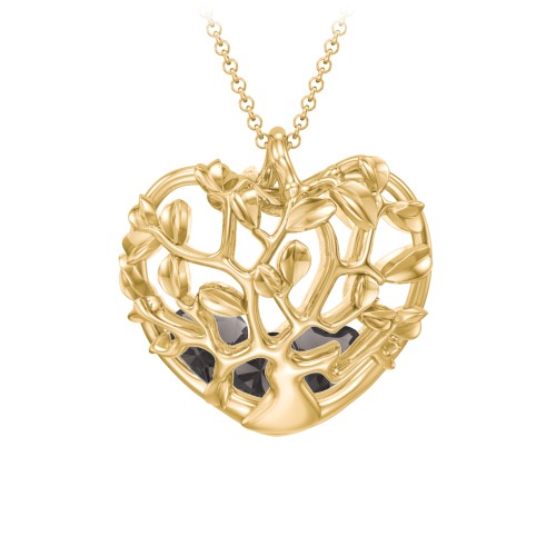 Family Tree Caged Heart Pendant