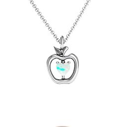An Apple A Day Pendant in 925 Sterling Silver with Opal