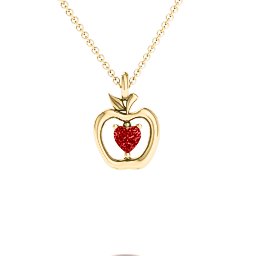 An Apple A Day Pendant in 9K Solid Yellow Gold with Garnet