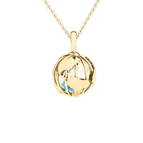 On Top of the World Pendant – 9kt Yellow Gold with Blue Topaz