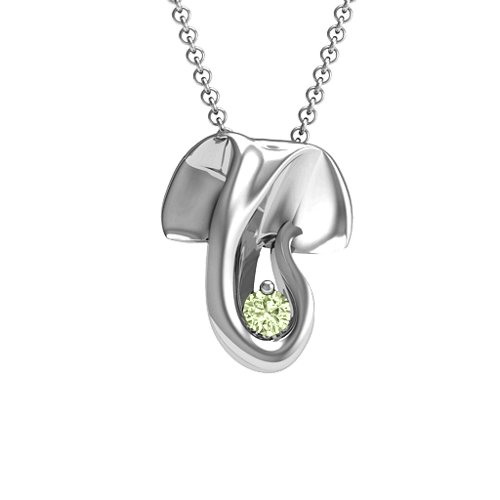Ganesh Yoga Pendant – Sterling Silver with Peridot
