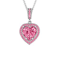 Sparkling Heart Halo Pendant