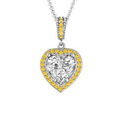 Sparkling Heart Halo Pendant