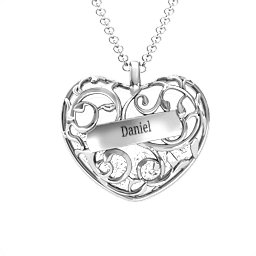 Fancy Filigree Engravable Cage Heart Pendant
