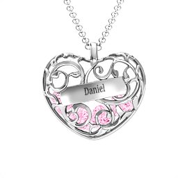 Fancy Filigree Engravable Cage Heart Pendant