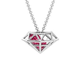 Flat Back Diamond Cage Pendant With 1 - 3 Gemstones