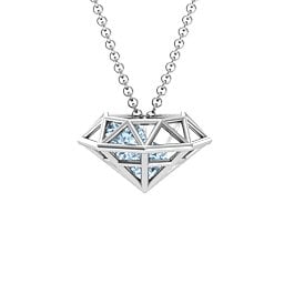 Flat Back Diamond Cage Pendant With 1 - 3 Gemstones