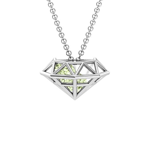Flat Back Diamond Cage Pendant With 1 - 3 Gemstones