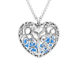 Filigree Lock & Key Heart Cage Pendant
